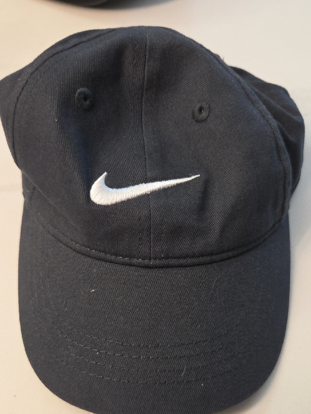 Toddler Nike Black Baseball Cap with White Swoosh